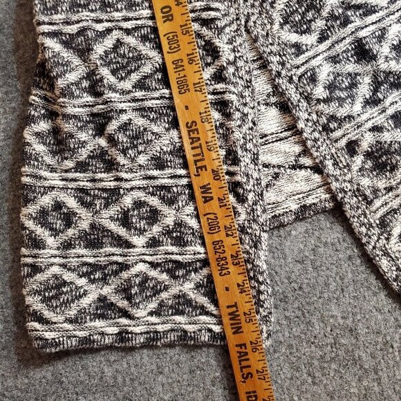 STYLE & CO Women Open Front Cardigan Sweater Size PP 0/2 Gray and Black Striped - Picture 12 of 14